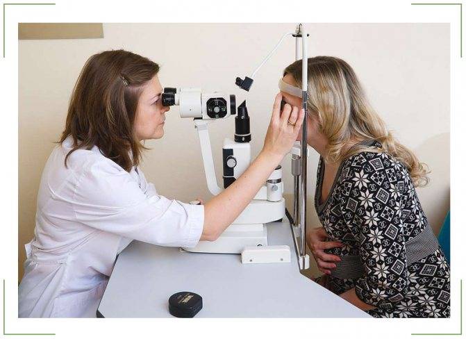 Офтальмологическая проверка, показывающая особенности глазного дна