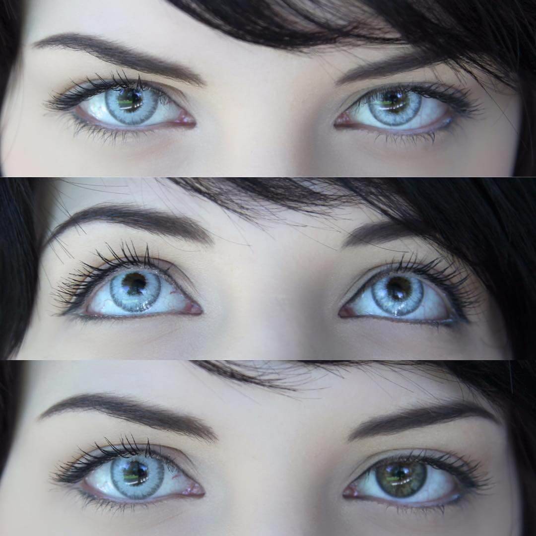 Голубые линзы на карие глаза