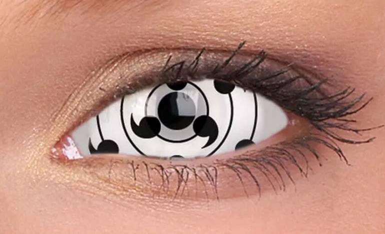 Белые линзы для глаз без зрачков: слепые с вертикальными зрачками, склеральные с диоптриями, карнавальные черные, крейзи с рисунком