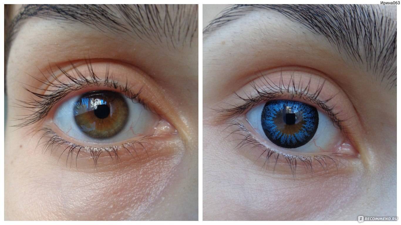 Голубые и синие линзы для карих глаз