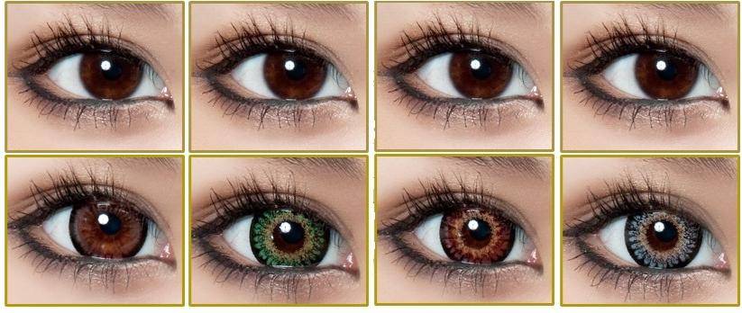 Цветные линзы на карие глаза - цвета для карих не для зрения разные: коричневые для изменения цвета , серые, отзывы, гетерохромия