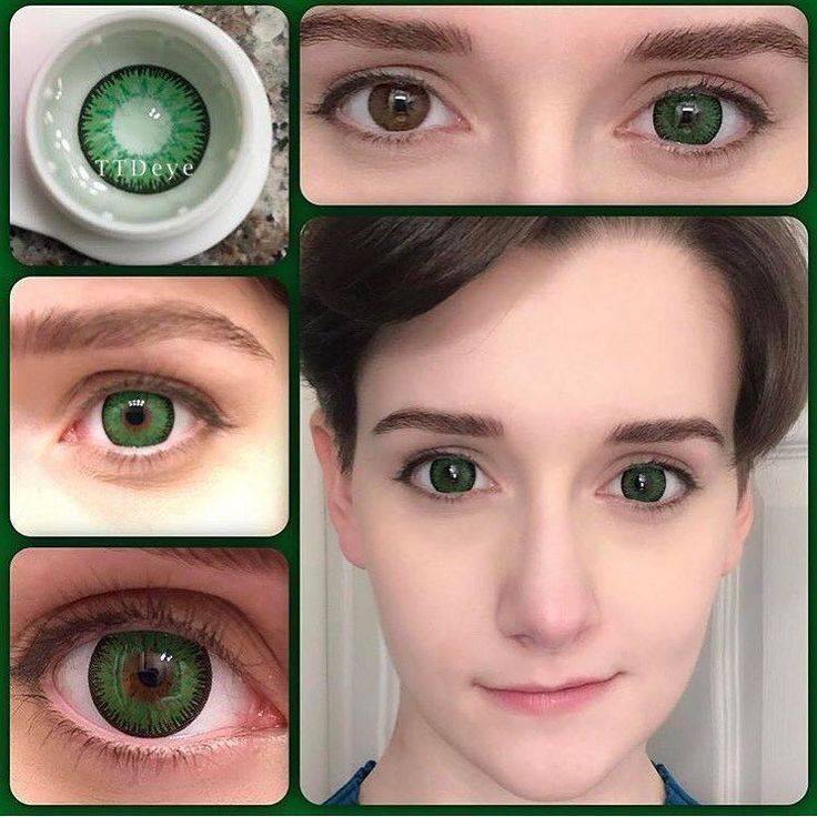 Карие линзы на зеленые глаза - на карих, на серые