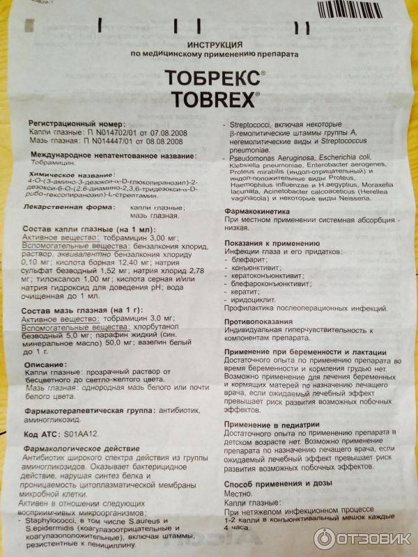 Тобрекс глазные капли: инструкция по применению, аналоги и отзывы, цены в аптеках россии