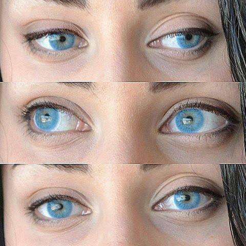 Голубые линзы - как выбирать и сколько стоят светлые и ярко-голубые цветные кл на карие и зеленые глаза с фото до и после