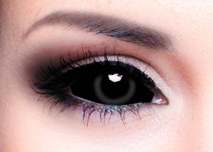 Черные линзы на весь глаз: название, особенности выбора и ношения, обзор, материалы, цена, особенности эксплуатации